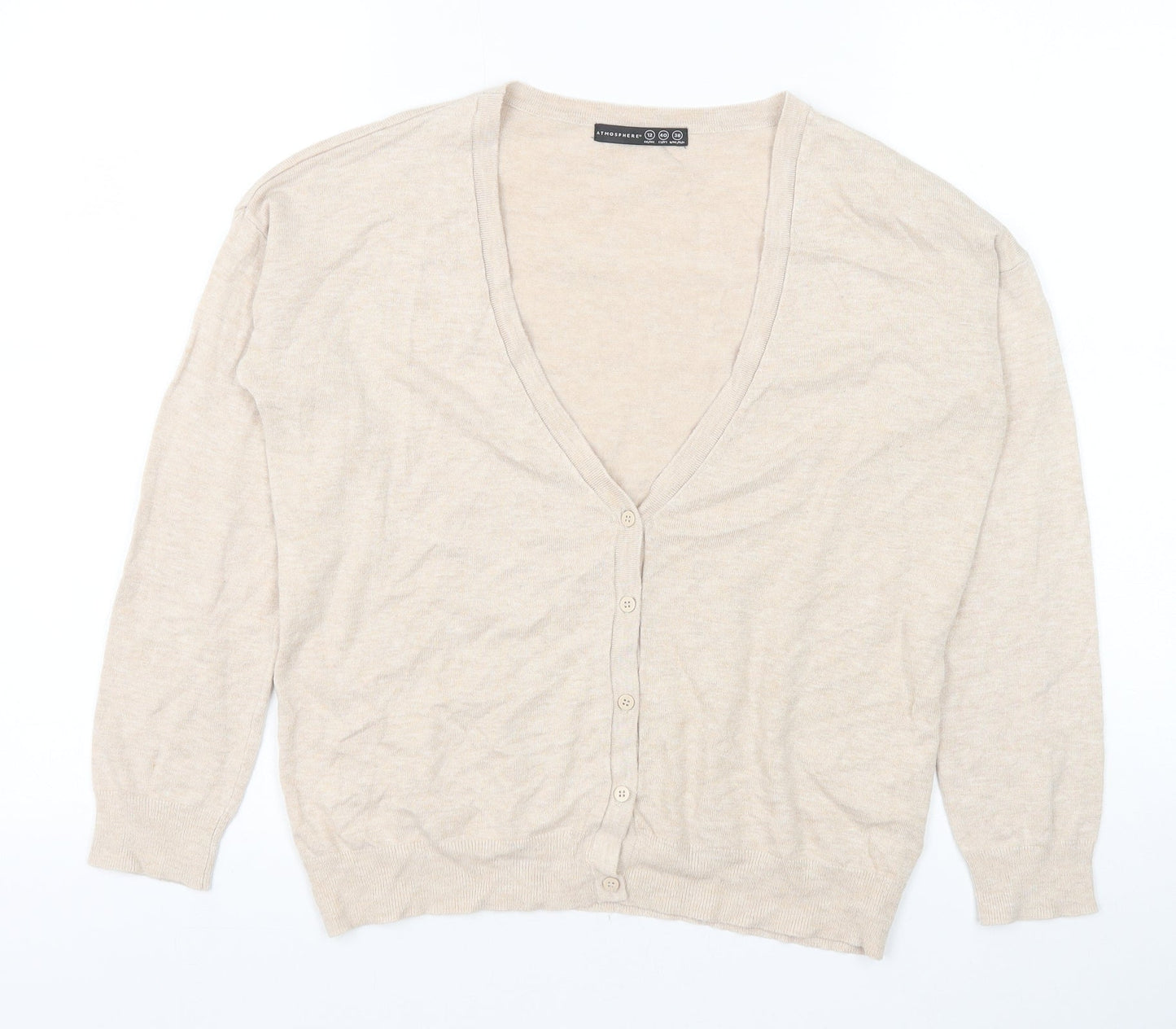 Womens UK Size 12 Atmosphere Beige Cardigan Jumper