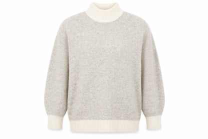 Marks & Spencer Womens Brown Mock Neck Acrylic Pullover Jumper Size L
