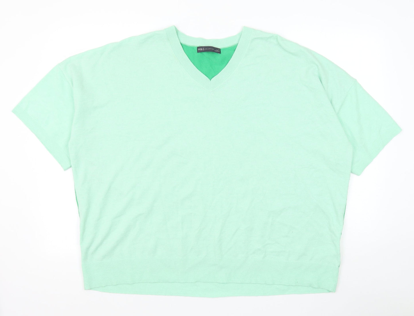 Womens UK Size 22 Marks and Spencer Green Pullover Jumper