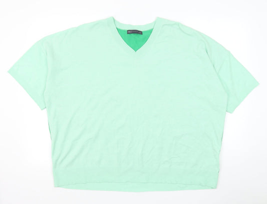 Womens UK Size 22 Marks and Spencer Green Pullover Jumper