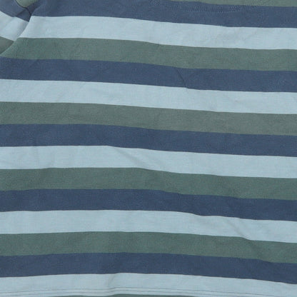 Geox Boys Blue Striped 100% Cotton Basic Polo Size 12 Years Collared Button
