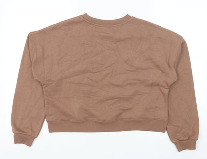 Miss Selfridge Womens Brown Cotton Pullover Sweatshirt Size S Pullover