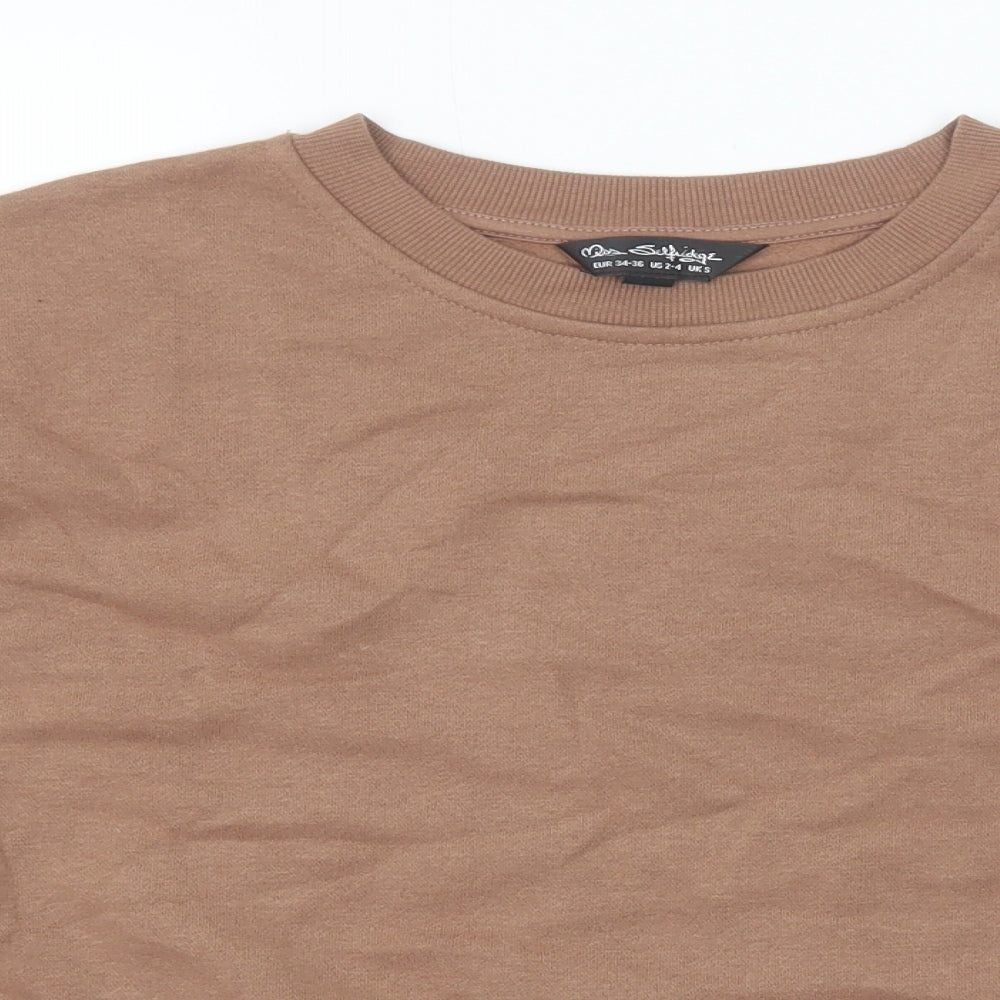 Miss Selfridge Womens Brown Cotton Pullover Sweatshirt Size S Pullover