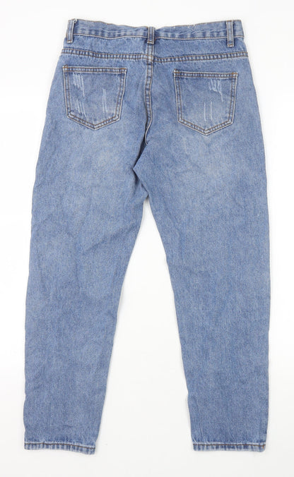 Urban Mist Womens Blue Cotton Tapered Jeans Size 8 Regular Zip