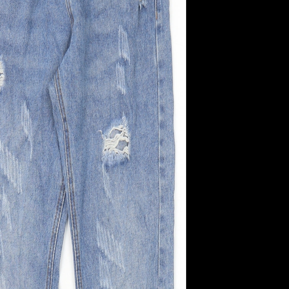 Urban Mist Womens Blue Cotton Tapered Jeans Size 8 Regular Zip