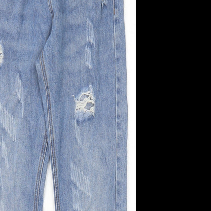 Urban Mist Womens Blue Cotton Tapered Jeans Size 8 Regular Zip