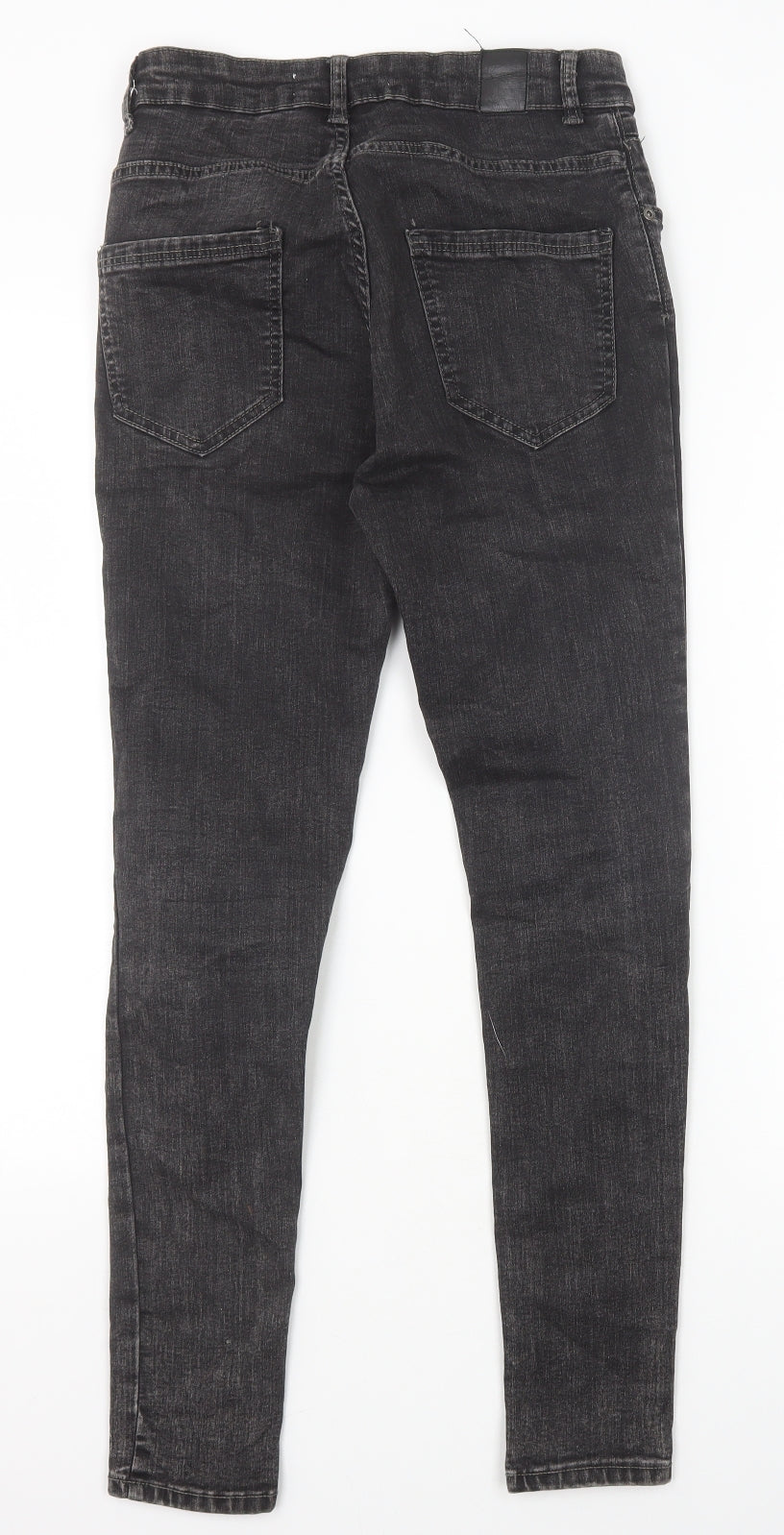 Zara Womens Black Cotton Skinny Jeans Size 10 Slim Zip
