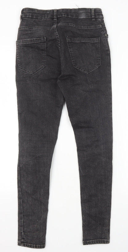 Zara Womens Black Cotton Skinny Jeans Size 10 Slim Zip