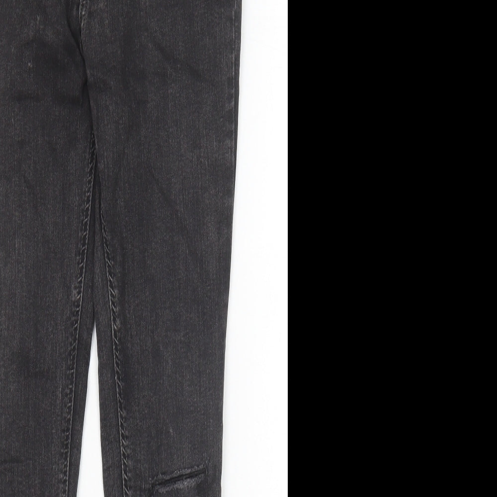 Zara Womens Black Cotton Skinny Jeans Size 10 Slim Zip