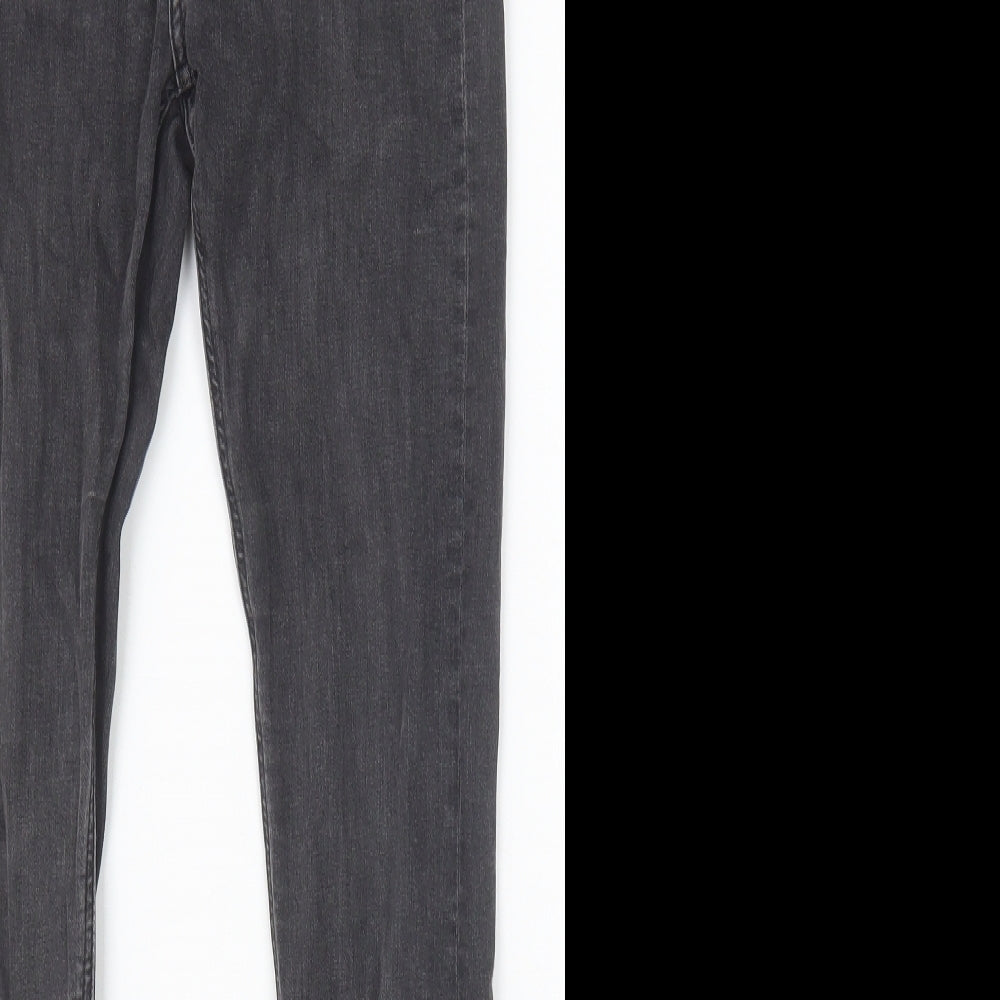 Topshop Womens Black Cotton Skinny Jeans Size 26 in Slim Zip