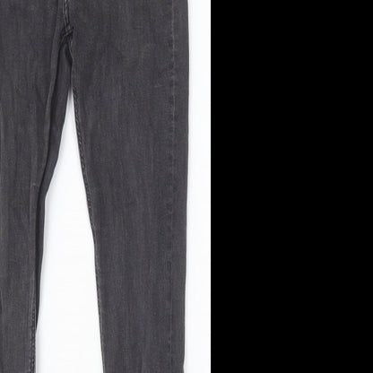 Topshop Womens Black Cotton Skinny Jeans Size 26 in Slim Zip