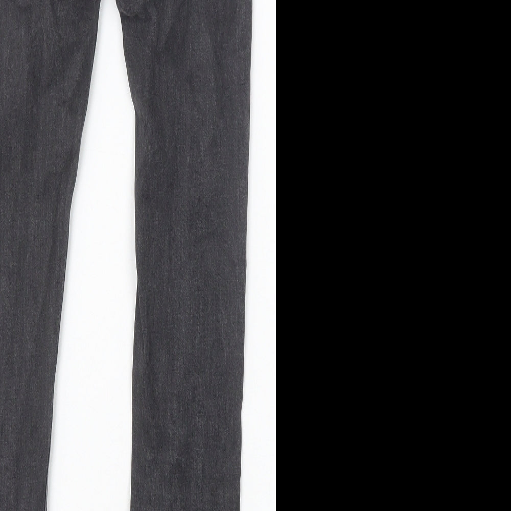 Topshop Womens Black Cotton Skinny Jeans Size 26 in Slim Zip