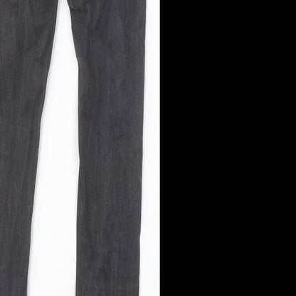 Topshop Womens Black Cotton Skinny Jeans Size 26 in Slim Zip