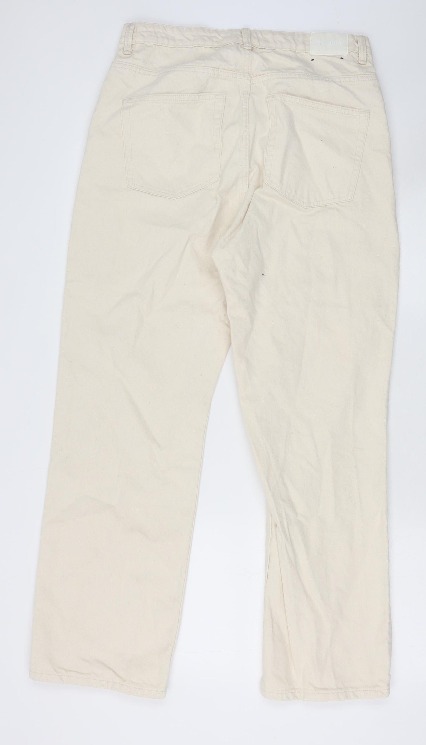 Womens UK Size 32 in Weekday Regular Fit Straight Ivory Jeans
