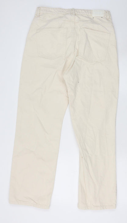 Womens UK Size 32 in Weekday Regular Fit Straight Ivory Jeans