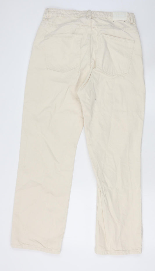 Womens UK Size 32 in Weekday Regular Fit Straight Ivory Jeans