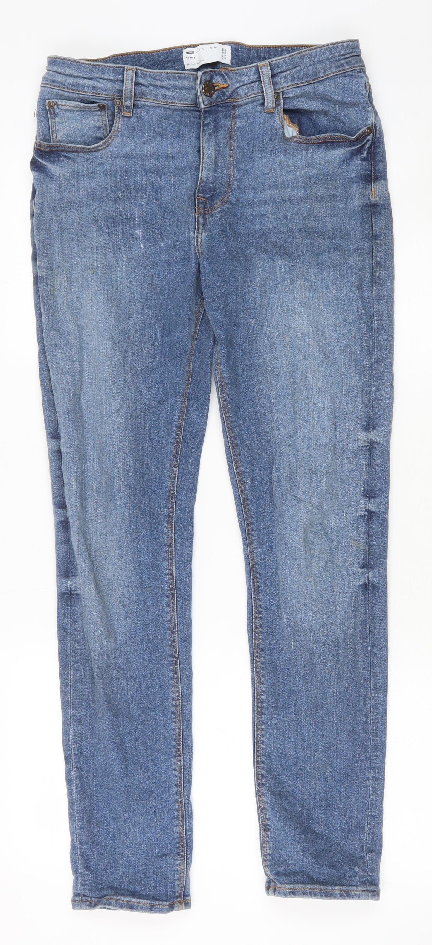 ASOS Womens Blue Cotton Skinny Jeans Size 31 in Slim Zip