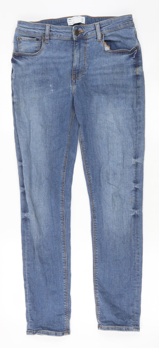 ASOS Womens Blue Cotton Skinny Jeans Size 31 in Slim Zip