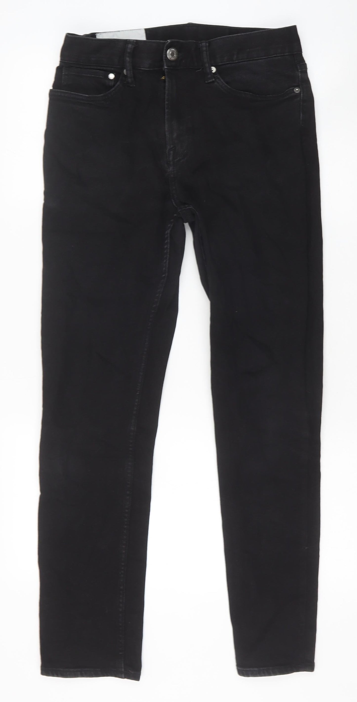 H&M Mens Black Cotton Skinny Jeans Size 28 in Slim Zip