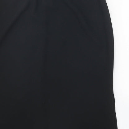 Frank Usher Womens Black Polyester Straight & Pencil Skirt Size 12 Zip