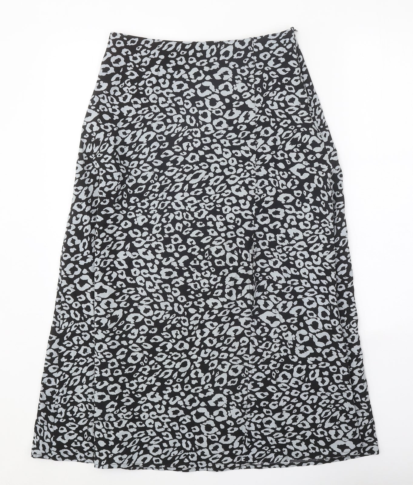SheIn Womens Black Animal Print Polyester Peasant Skirt Size S Zip - Leopard Pattern