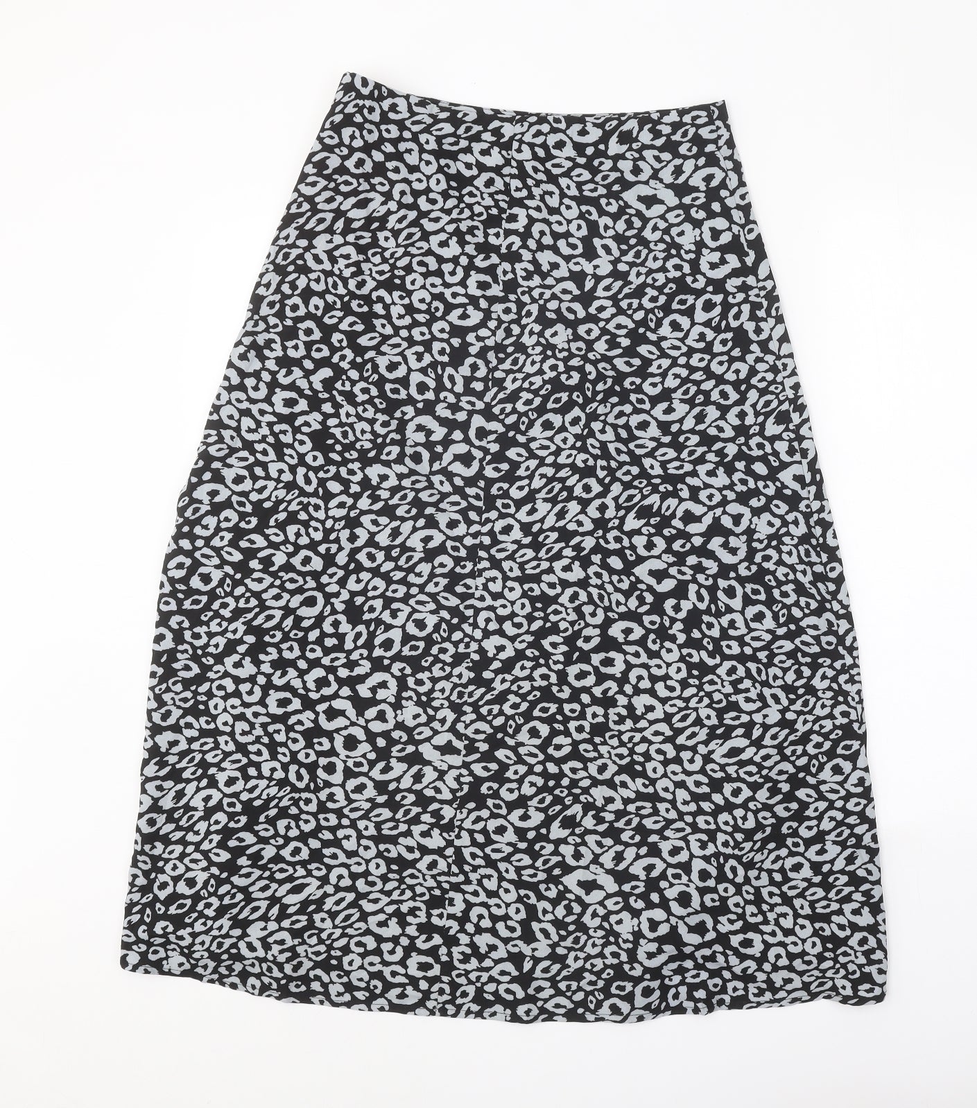 SheIn Womens Black Animal Print Polyester Peasant Skirt Size S Zip - Leopard Pattern