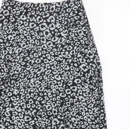 SheIn Womens Black Animal Print Polyester Peasant Skirt Size S Zip - Leopard Pattern