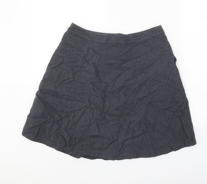 Harris Wilson Womens Grey Cotton Swing Skirt Size 29 in Button