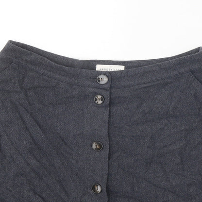 Harris Wilson Womens Grey Cotton Swing Skirt Size 29 in Button