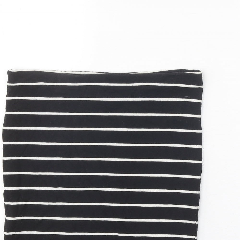 H&M Womens Black Striped Cotton Straight & Pencil Skirt Size S