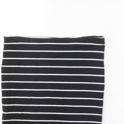 H&M Womens Black Striped Cotton Straight & Pencil Skirt Size S