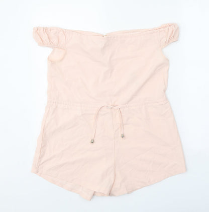 Womens UK Size M Preworn One-Piece Pink Playsuit