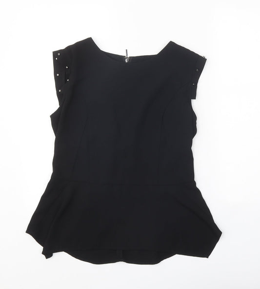 Womens UK Size 12 H&M Black Basic Blouse