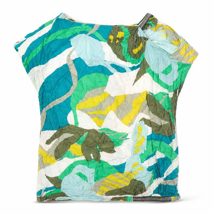 Trend Womens Multicoloured Geometric Viscose Basic Blouse Size 8 Square Neck