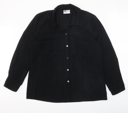Womens UK Size 20 Sara Woman Black Basic Button-Up