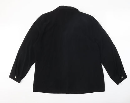 Womens UK Size 20 Sara Woman Black Basic Button-Up