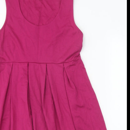mamas & papas Womens Pink Polyester Fit & Flare Size 12 Round Neck Pullover
