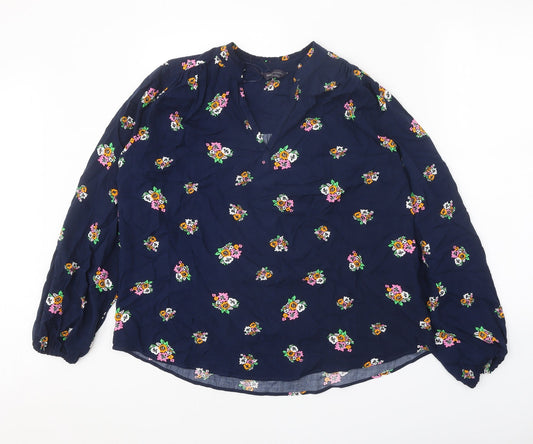 Womens UK Size 8 Marks and Spencer Blue Basic Blouse
