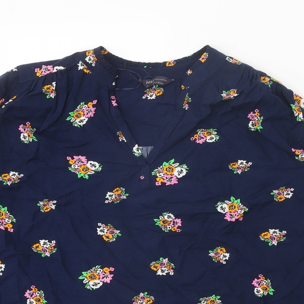 Womens UK Size 8 Marks and Spencer Blue Basic Blouse