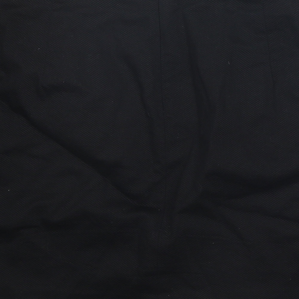 Mango Womens Black Cotton A-Line Skirt Size L Zip