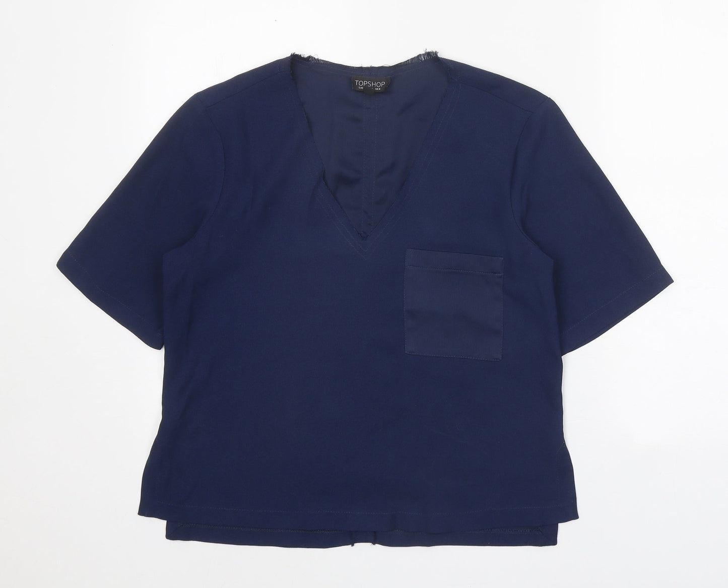 Womens UK Size 8 Topshop Blue Basic Blouse