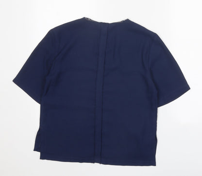 Womens UK Size 8 Topshop Blue Basic Blouse