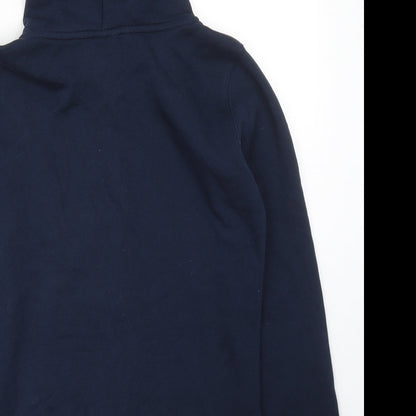 Russell Womens Blue Cotton Full Zip Hoodie Size S Zip
