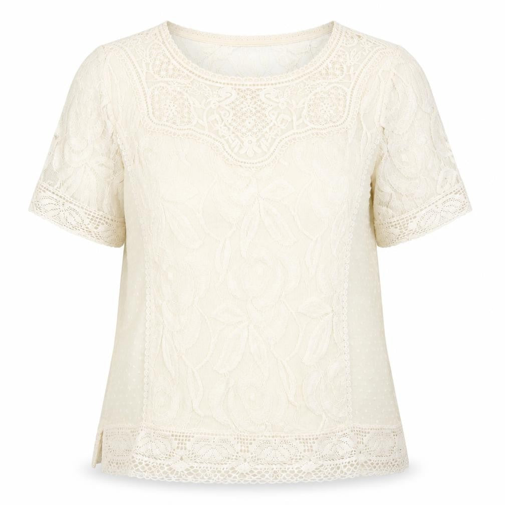 Womens UK Size L Mango Ivory Basic Blouse