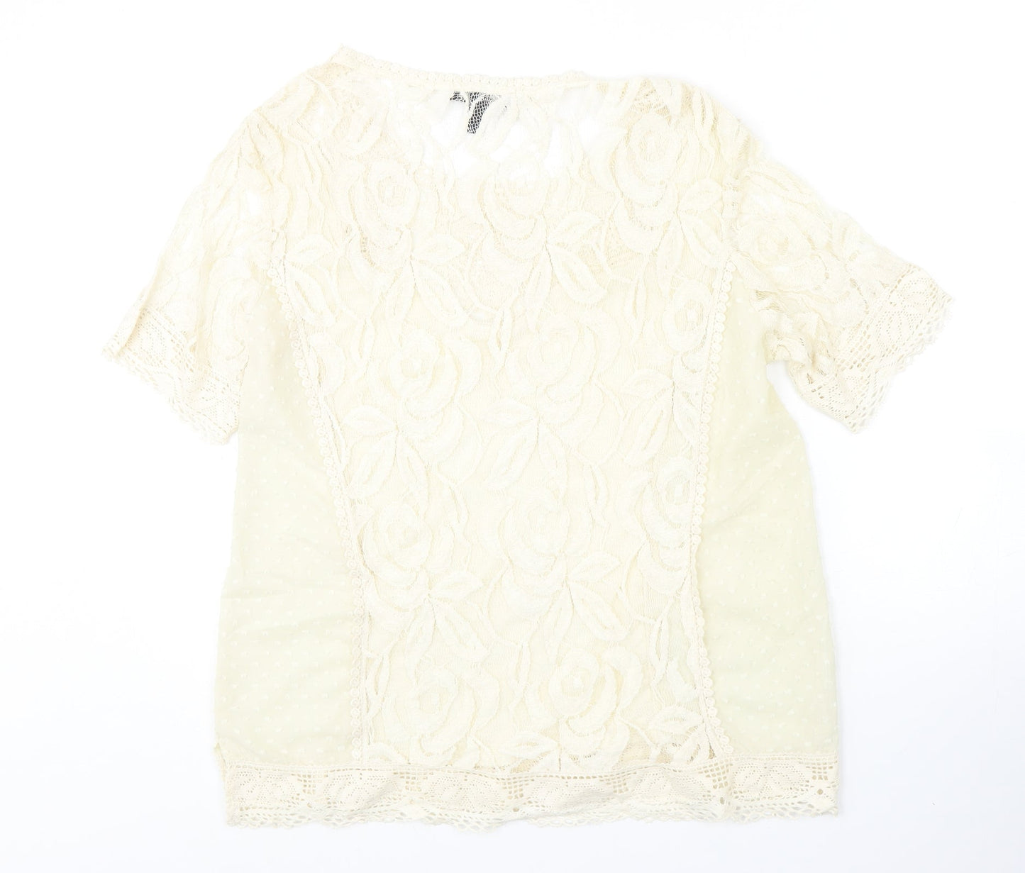 Womens UK Size L Mango Ivory Basic Blouse