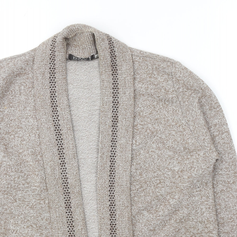 Envy Womens Beige V-Neck Acrylic Cardigan Jumper Size M - Size M-L