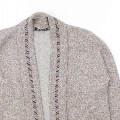 Envy Womens Beige V-Neck Acrylic Cardigan Jumper Size M - Size M-L