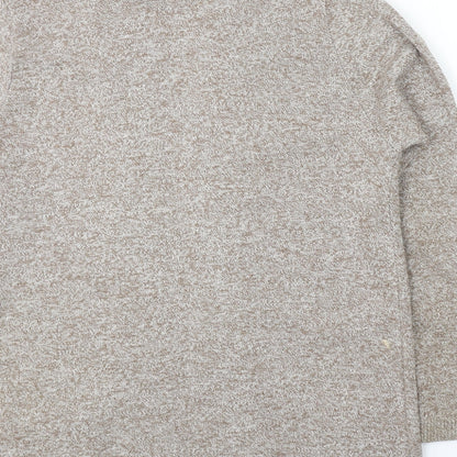 Envy Womens Beige V-Neck Acrylic Cardigan Jumper Size M - Size M-L