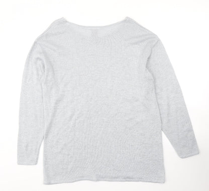 Casuals Womens Blue Scoop Neck Acrylic Pullover Jumper Size 18
