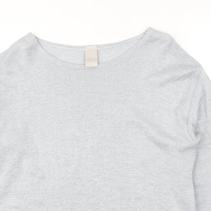 Casuals Womens Blue Scoop Neck Acrylic Pullover Jumper Size 18